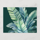 Carte Postale Foliage exotique Feuille sauvage et tropicale Vert (Dos)