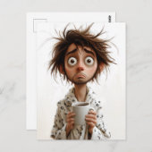 Carte Postale Folie du matin : Café d'abord, questions plus tard (Devant / Derrière)