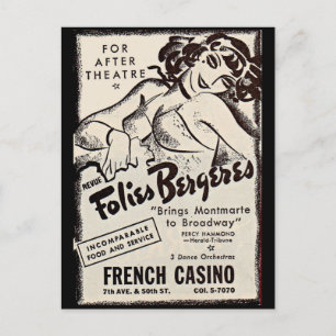 Carte Postale Folies Bergere des années 1930