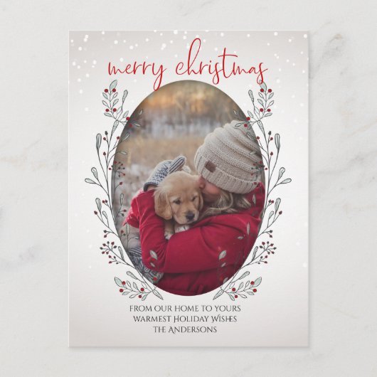 Carte Postale Folithe de Noël et baies (Devant)