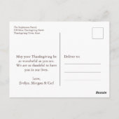 Carte Postale Folk Art Rustic Automne quitte Thanksgiving (Dos)