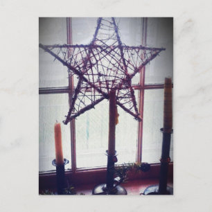 Carte Postale Folk Art Star et bougies Still Life