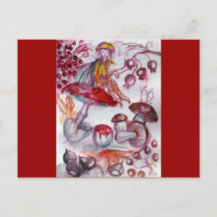 CARTE POSTALE FOLLET MAGIQUE DE CHAMPIGNONS
