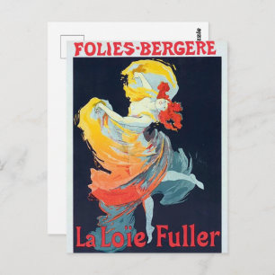 Carte Postale Follies vintages Bergeré Jules Chéret Fille dansan