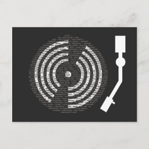 Carte postale foncée Tourne-disque A à Z