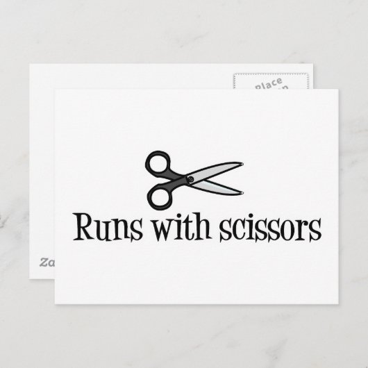 Carte Postale Fonctionne Avec Des Ciseaux (Devant / Derrière)