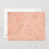 Carte Postale Fond à motif ornemental de fleur de pêche (Devant / Derrière)