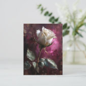 Carte Postale Fond blanc Rose violet (Debout devant)
