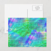 Carte Postale fond d'art sans couture aquarelle bleu, vert (Devant / Derrière)