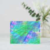 Carte Postale fond d'art sans couture aquarelle bleu, vert (Debout devant)