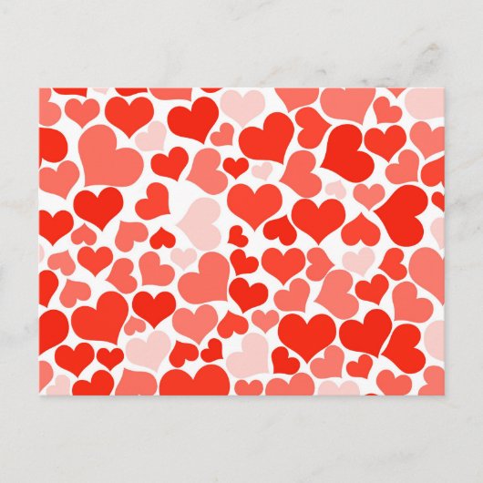 Carte Postale Fond de coeurs rouges (Devant)