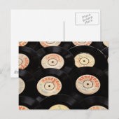 Carte Postale Fond de disques vinyles (Devant / Derrière)