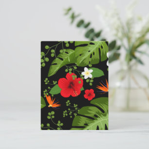 Carte Postale Fond de fleurs tropicales 4