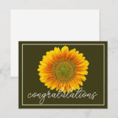 Carte Postale Fond de mousse de tournesol jaune Félicitations (Devant / Derrière)