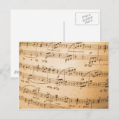 Carte Postale Fond de notes de musique (Devant / Derrière)