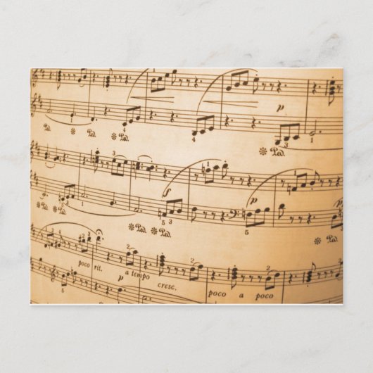 Carte Postale Fond de notes de musique (Devant)