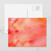 Carte Postale Fond de peinture aquarelle abstraite - Orange (Devant / Derrière)
