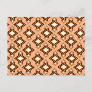Carte Postale Fond d'écran Art Déco Motif, corail et Brown