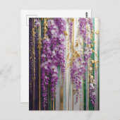 Carte Postale Fond d'écran en fleurs Violet Or Wisteria (Devant / Derrière)
