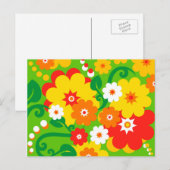 Carte Postale Fond d'écran Funky Flower Power (Devant / Derrière)