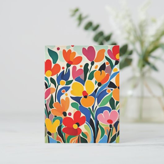 Carte Postale Fond floral abstrait, vibrant, (Debout devant)