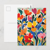 Carte Postale Fond floral abstrait, vibrant, (Devant / Derrière)