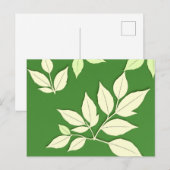 Carte Postale Fond vert brillant avec feuille pâle  (Devant / Derrière)
