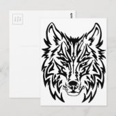 Carte Postale FondBlancTribalWolf (Devant / Derrière)