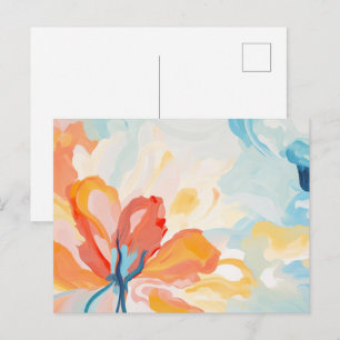 Carte Postale Fonds de fleurs peinture abstraite