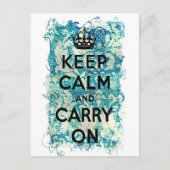 Carte Postale Fonds d'écran Grunge Damassé Keep Calm and Carry O (Devant)