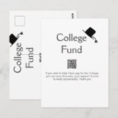 Carte Postale Fonds universitaire scan QR ajouter détails don di (Devant / Derrière)