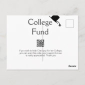 Carte Postale Fonds universitaire scan QR ajouter détails don di (Dos)