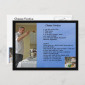 Carte Postale Fondue au fromage Fondue à la recette (Devant / Derrière)