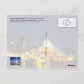 Carte Postale Fontaine de Buckingham illuminée, Chicago (Dos)