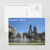 Carte Postale fontaine de buenos aires congreso (Devant / Derrière)