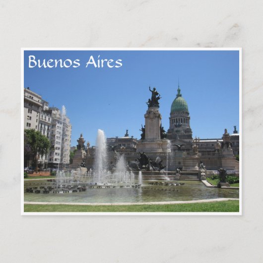 Carte Postale fontaine de buenos aires congreso (Devant)