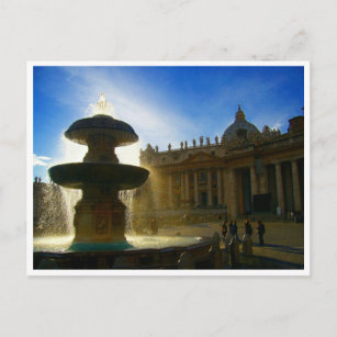 Carte Postale fontaine de la ville du vatican
