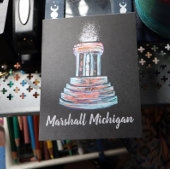 Carte Postale Fontaine de Marshall Michigan