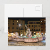 Carte Postale Fontaine de Neptune sur la Piazza Navona - Rome (Devant / Derrière)