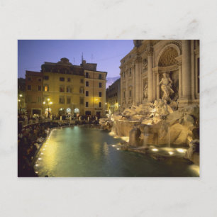 Carte Postale Fontaine de Trevi la nuit, Rome, Latium, Italie