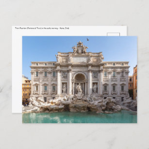 Carte Postale Fontaine de Trevi tôt le matin - Rome, Italie