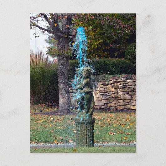 Carte Postale Fontaine d'eau bleue Cherub (Devant)