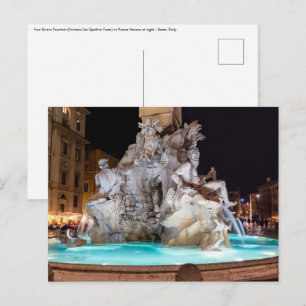 Carte Postale Fontaine des Quatre Fleuves sur la Piazza Navona à