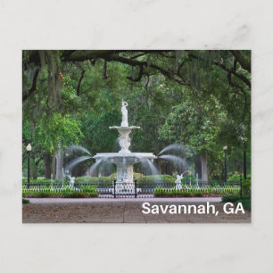 Carte Postale Fontaine du parc Forsyth à Savannah, GA