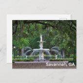 Carte Postale Fontaine du parc Forsyth à Savannah, GA (Devant / Derrière)