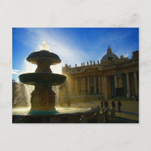 Carte Postale fontaine du vatican