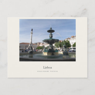 Carte Postale Fontaine et place Rossio de Lisbonne