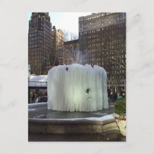 Carte Postale Fontaine gelée Bryant Park New York City NYC