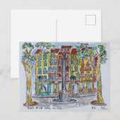 Carte Postale Fontaine Place de L'Hotel de Ville (Devant / Derrière)