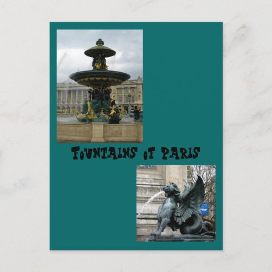 Carte Postale Fontaines de Paris (Devant)